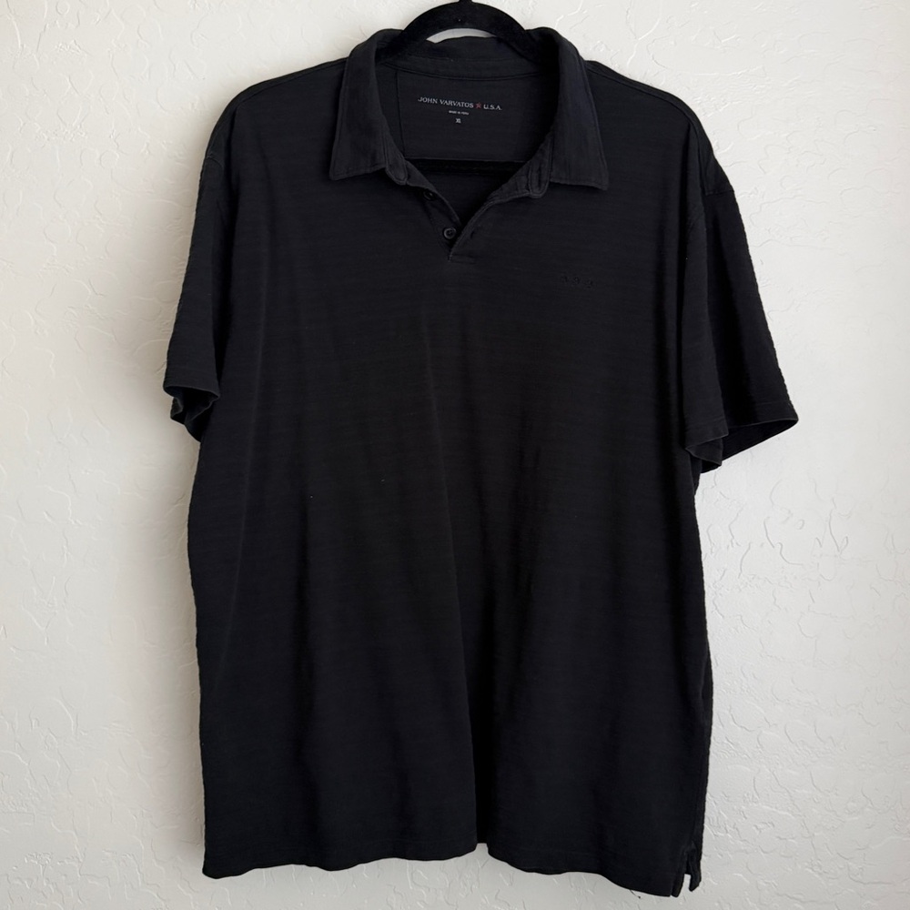 John Varvatos Men's Star USA Short Sleeve Polo‎ Shirt Black XL